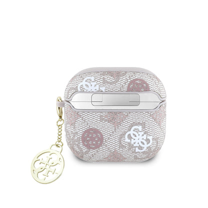 Apple Airpods 4 Kılıf Guess Orjinal Lisanslı 4G Desenli Yazı Logolu Peony Kapak Siyah