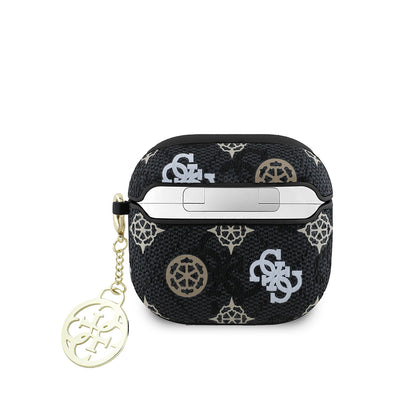 Apple Airpods 4 Kılıf Guess Orjinal Lisanslı 4G Desenli Yazı Logolu Peony Kapak Kahverengi