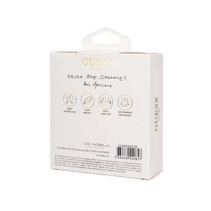 Apple Airpods 4 Kılıf Guess Orjinal Lisanslı Glitter Elmas Kalp Süs Zincirli Kapak Siyah