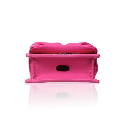 Apple Airpods 4 Kılıf PU Deri Çanta Tasarımlı Taşlı Pynana Sugar Cube Serisi Kapak Mor