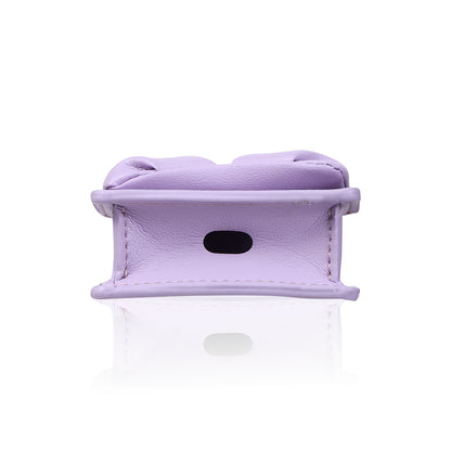 Apple Airpods 4 Kılıf PU Deri Çanta Tasarımlı Taşlı Pynana Sugar Cube Serisi Kapak Pembe