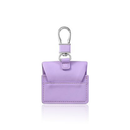 Apple Airpods 4 Kılıf PU Deri Çanta Tasarımlı Taşlı Pynana Sugar Cube Serisi Kapak Mor