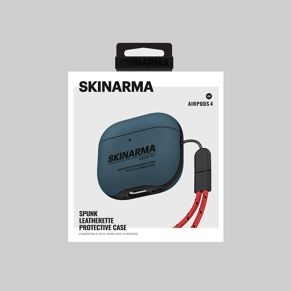 Apple Airpods 4 Kılıf Skinarma PU Deri Tasarım Spunk Kılıf Koyu Yeşil