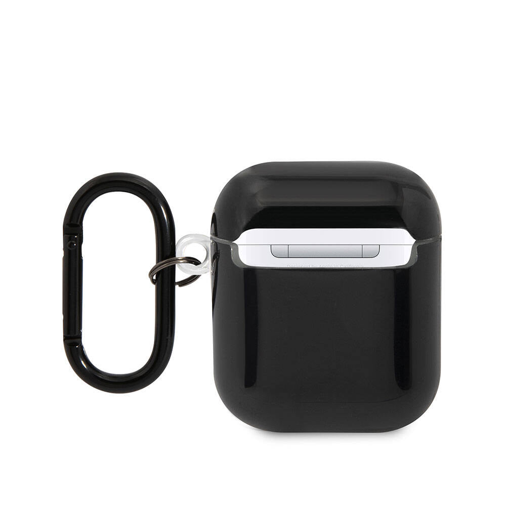 Apple Airpods Kılıf BMW Orjinal Lisanslı Çoklu Renkli Çizgili Çift IMD Baskı Logolu Kapak Siyah