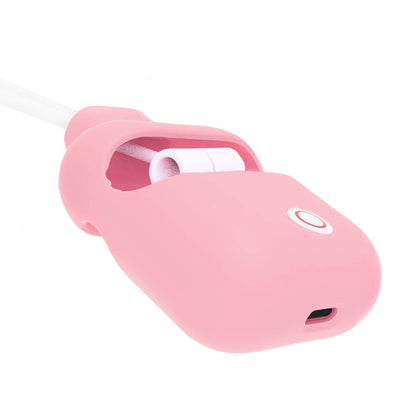 Apple Airpods Kılıf Boyun Askılı Jelly Bean Tasarımlı Lisanslı Switcheasy ColorBuddy Kapak Pembe