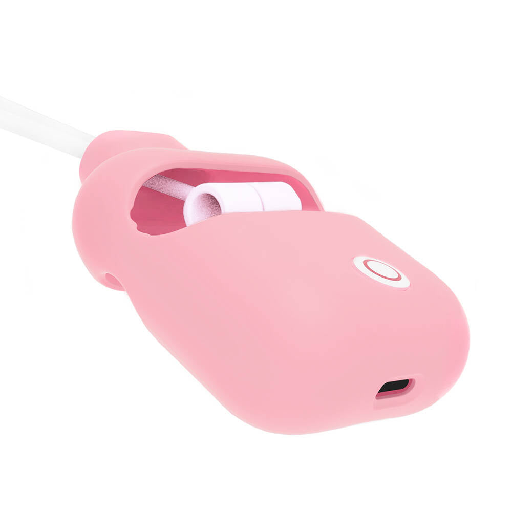 Apple Airpods Kılıf Boyun Askılı Jelly Bean Tasarımlı Lisanslı Switcheasy ColorBuddy Kapak Beyaz