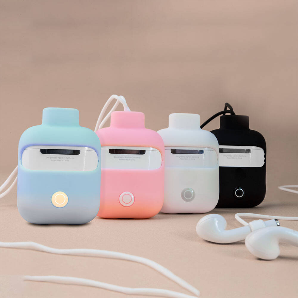 Apple Airpods Kılıf Boyun Askılı Jelly Bean Tasarımlı Lisanslı Switcheasy ColorBuddy Kapak Beyaz