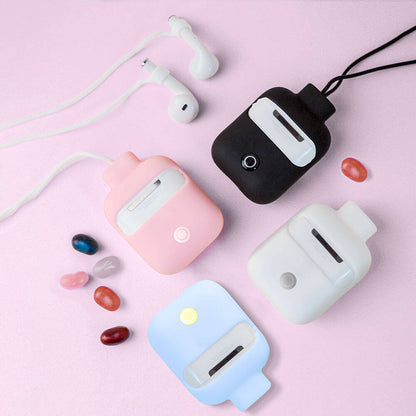 Apple Airpods Kılıf Boyun Askılı Jelly Bean Tasarımlı Lisanslı Switcheasy ColorBuddy Kapak Beyaz