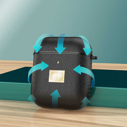 Apple Airpods Kılıf Deri Görünümlü Askı Aparatlı Wlons Kılıf Koyu Yeşil