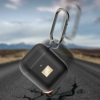 Apple Airpods Kılıf Deri Görünümlü Askı Aparatlı Wlons Kılıf Siyah