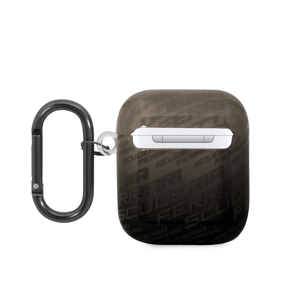 Apple Airpods Kılıf Ferrari Orjinal Lisanslı IML Baskılı Klasik Logolu SF Desenli TPU Kılıf Kırmızı