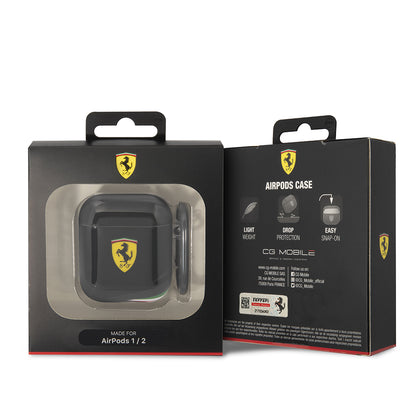Apple Airpods Kılıf Ferrari Orjinal Lisanslı IML Baskılı Klasik Logolu TPU Kılıf Kırmızı