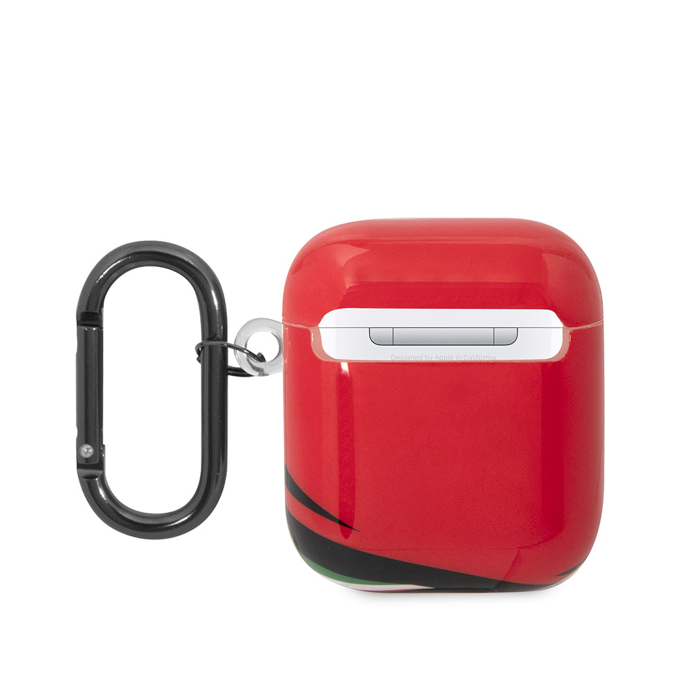 Apple Airpods Kılıf Ferrari Orjinal Lisanslı IML Baskılı Klasik Logolu TPU Kılıf Sarı