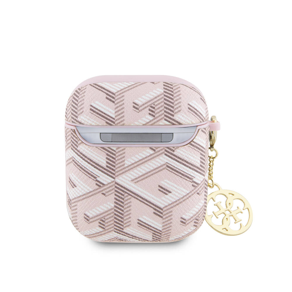 Apple Airpods Kılıf Guess Orjinal Lisanslı G Cube Desenli 4G Süs Zincirli Kapak Siyah