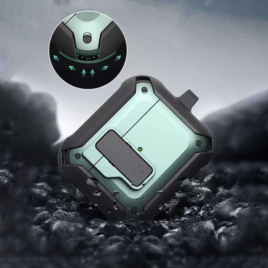 Apple Airpods Kılıf Wiwu Mecha Kılıf Siyah