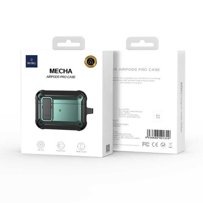 Apple Airpods Kılıf Wiwu Mecha Kılıf Siyah-Yeşil