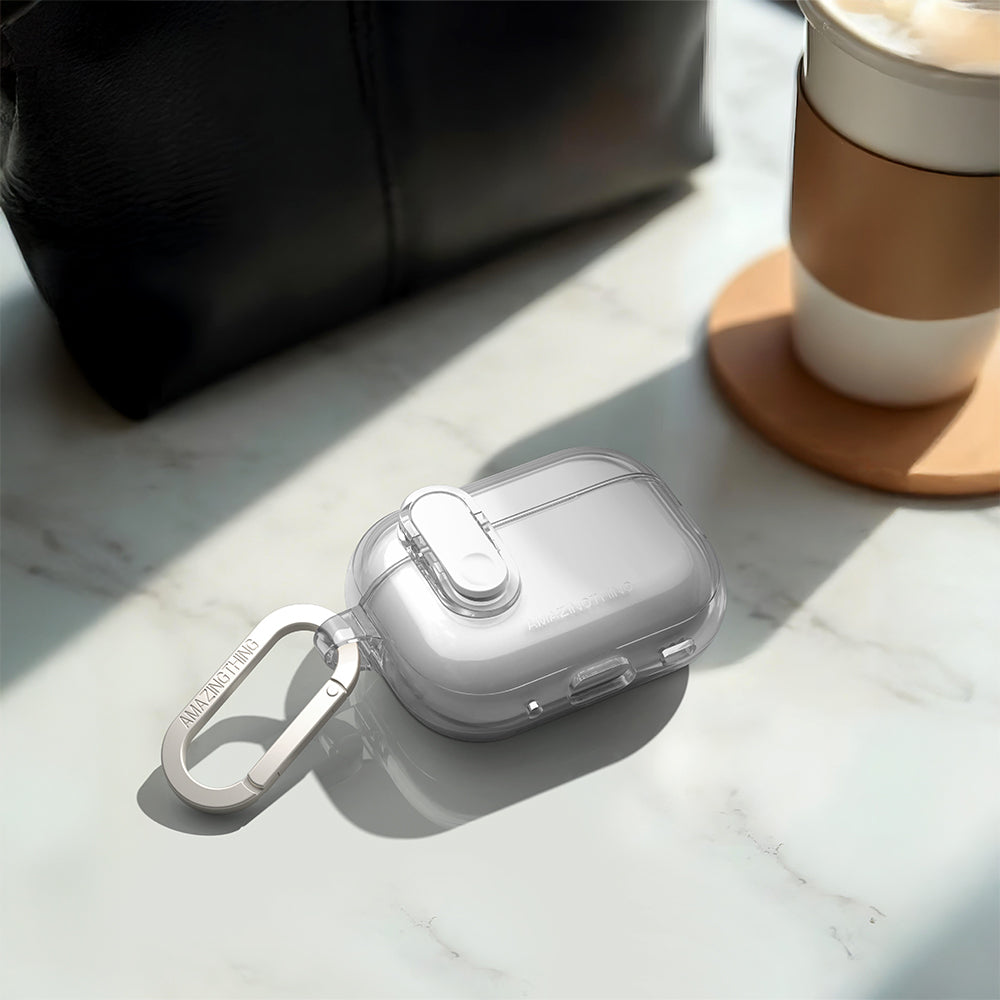 Apple Airpods Pro 2 Amazingthing Magnetik Kilit Tasarımlı Minimal Serisi Kılıf Desert Titanyum