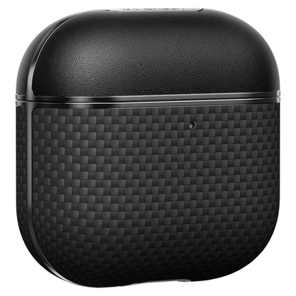 Apple Airpods Pro 2 Kılıf 1500D Aramid Fiber Pitaka Ultra-Slim Classic Serisi Black-Grey Twill Kapak Siyah-Gri