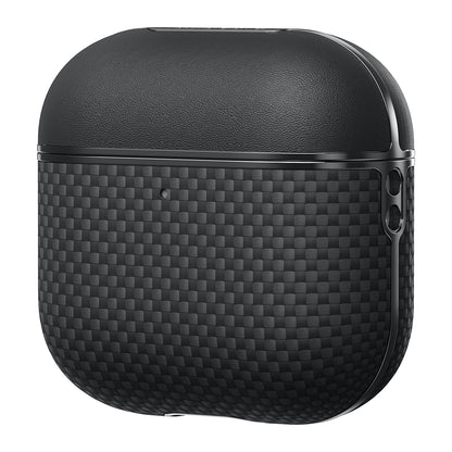 Apple Airpods Pro 2 Kılıf 1500D Aramid Fiber Pitaka Ultra-Slim Classic Serisi Black-Grey Twill Kapak Siyah-Gri