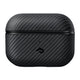 Apple Airpods Pro 2 Kılıf 600D Aramid Fiber Pitaka Classic Serisi Black-Grey Twill Kılıf Siyah-Gri