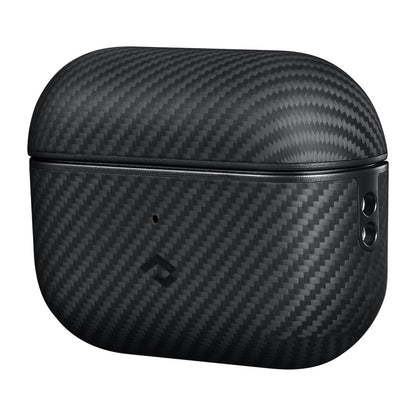 Apple Airpods Pro 2 Kılıf 600D Aramid Fiber Pitaka Classic Serisi Black-Grey Twill Kılıf Siyah-Gri