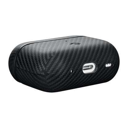 Apple Airpods Pro 2 Kılıf 600D Aramid Fiber Pitaka Classic Serisi Black-Grey Twill Kılıf Siyah-Gri