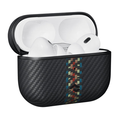 Apple Airpods Pro 2 Kılıf 600D Aramid Fiber Pitaka Orchestra Serisi Rhapsody Kılıf Siyah-Mavi