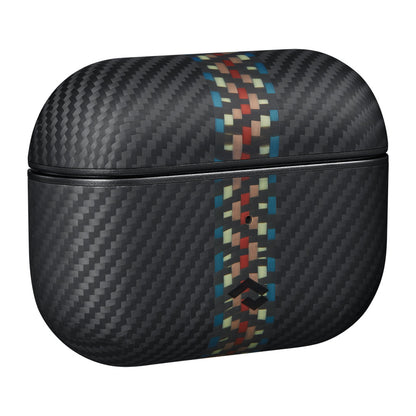 Apple Airpods Pro 2 Kılıf 600D Aramid Fiber Pitaka Orchestra Serisi Rhapsody Kılıf Siyah-Mavi