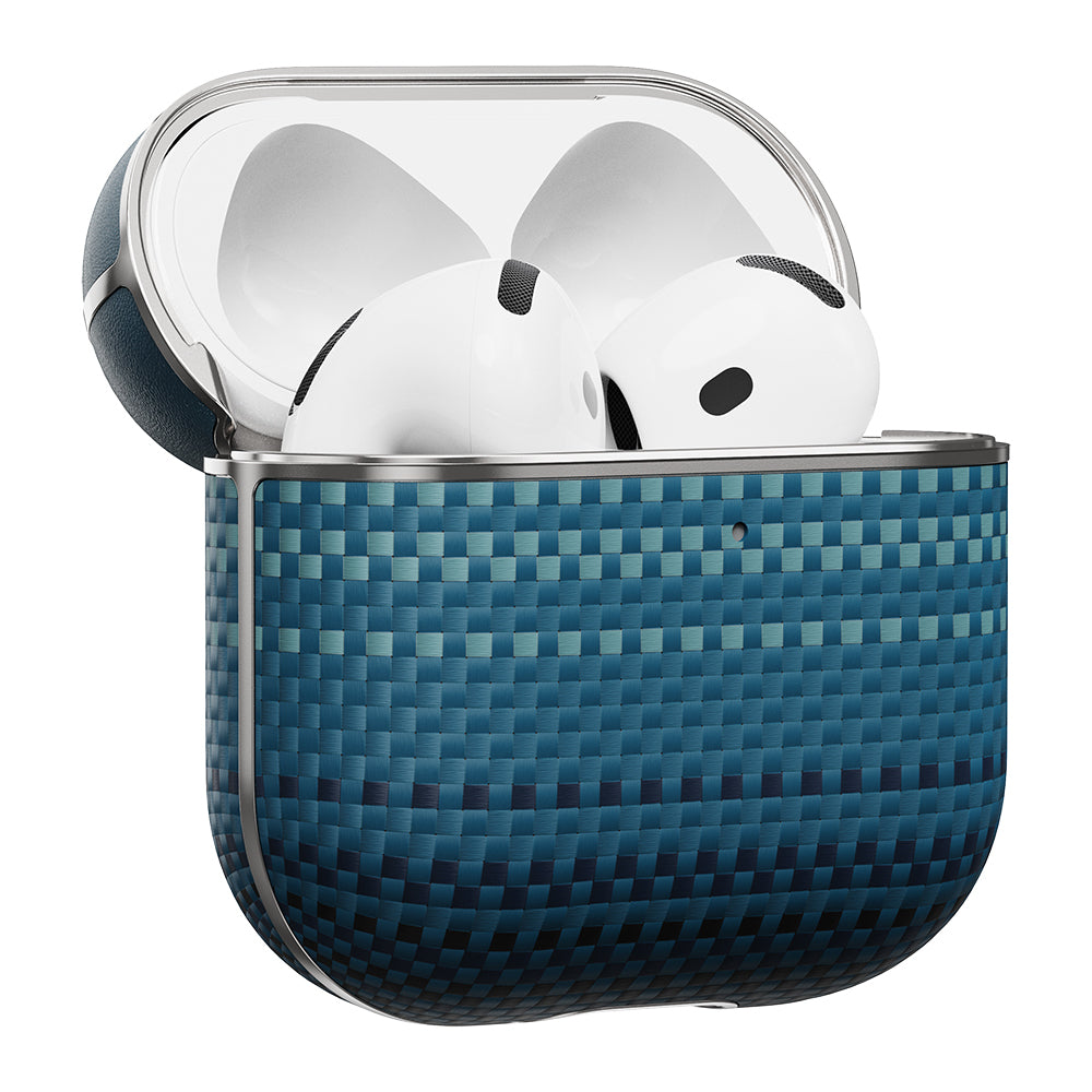 Apple Airpods Pro 2 Kılıf Aramid Fiber Pitaka Tactile Woven Sunset-Moonrise Serisi Kapak Kahverengi