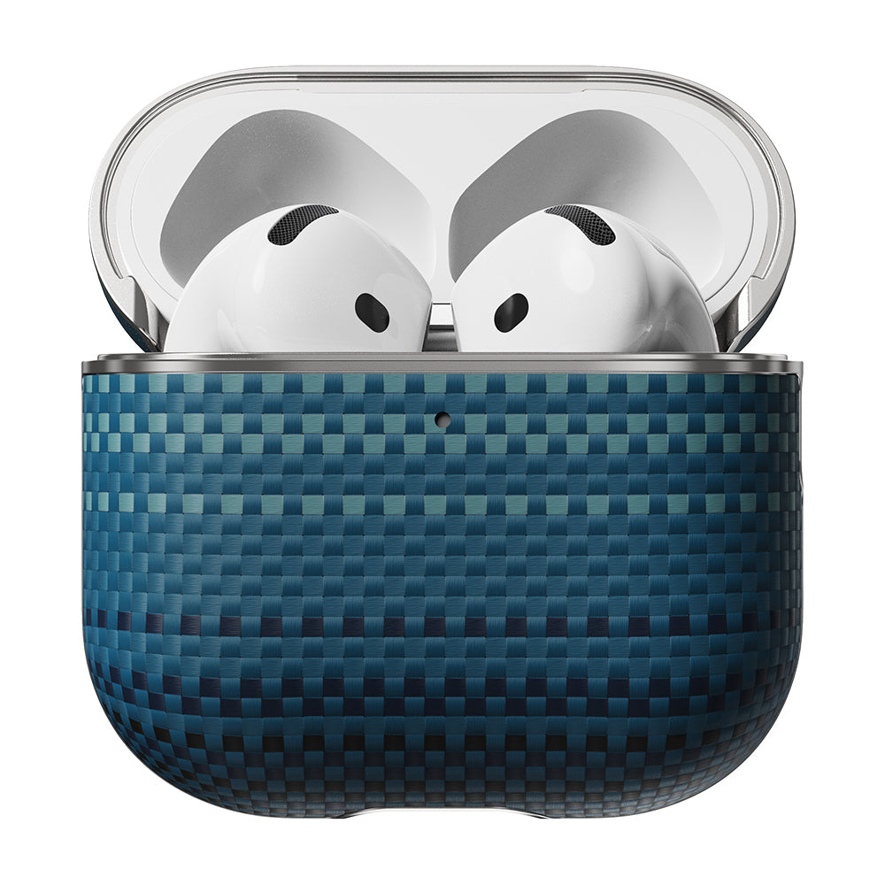 Apple Airpods Pro 2 Kılıf Aramid Fiber Pitaka Tactile Woven Sunset-Moonrise Serisi Kapak Kahverengi