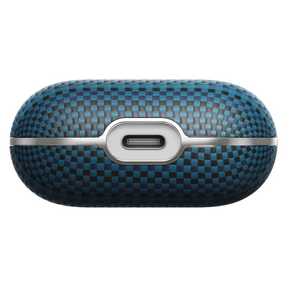 Apple Airpods Pro 2 Kılıf Aramid Fiber Pitaka Tactile Woven Sunset-Moonrise Serisi Kapak Mavi