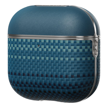 Apple Airpods Pro 2 Kılıf Aramid Fiber Pitaka Tactile Woven Sunset-Moonrise Serisi Kapak Mavi