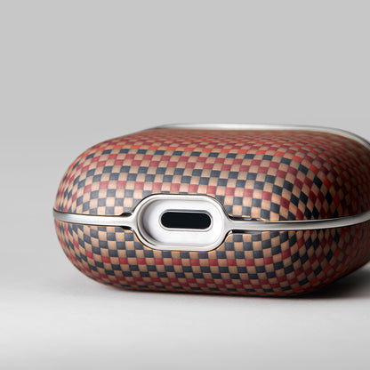 Apple Airpods Pro 2 Kılıf Aramid Fiber Pitaka Tactile Woven Sunset-Moonrise Serisi Kapak Kahverengi