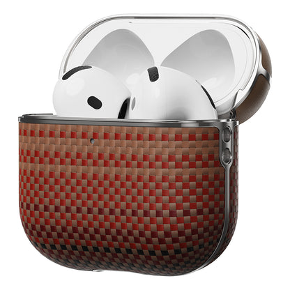 Apple Airpods Pro 2 Kılıf Aramid Fiber Pitaka Tactile Woven Sunset-Moonrise Serisi Kapak Kahverengi