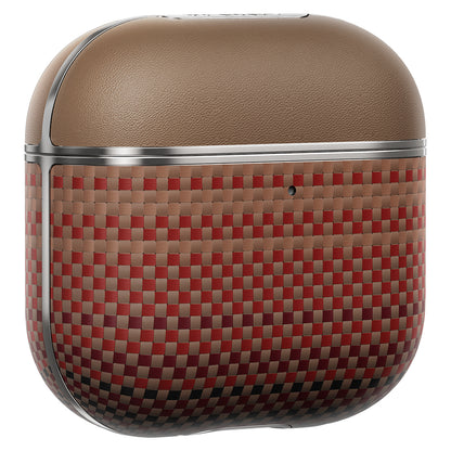 Apple Airpods Pro 2 Kılıf Aramid Fiber Pitaka Tactile Woven Sunset-Moonrise Serisi Kapak Kahverengi