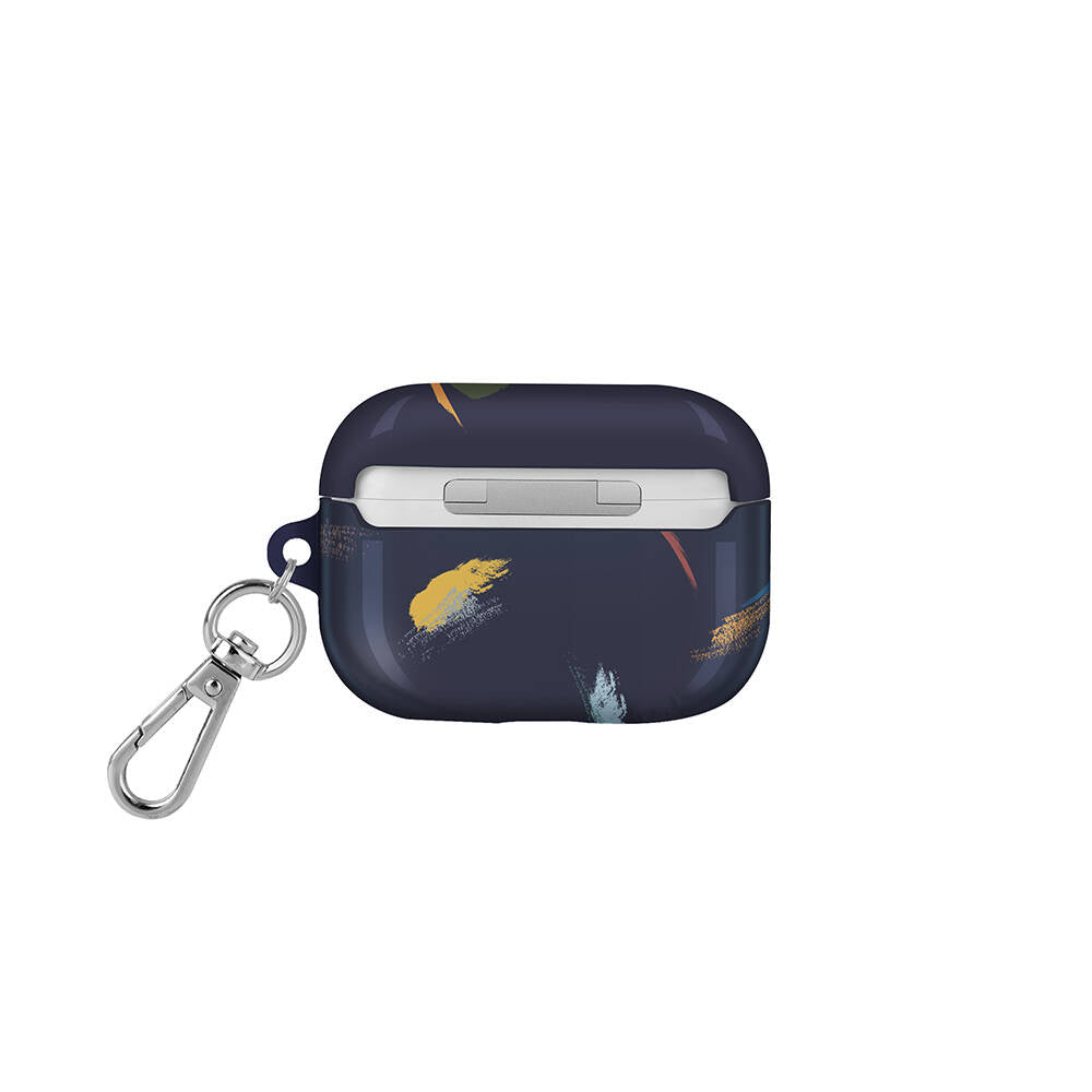 Apple Airpods Pro Kılıf Fırça Boya Desenli Coehl Reverie Kapak Mavi