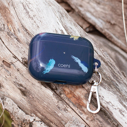 Apple Airpods Pro Kılıf Fırça Boya Desenli Coehl Reverie Kapak Gri