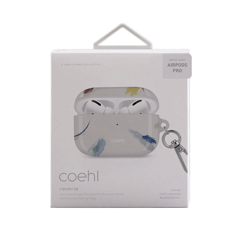 Apple Airpods Pro Kılıf Fırça Boya Desenli Coehl Reverie Kapak Mavi