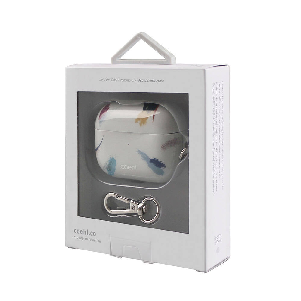 Apple Airpods Pro Kılıf Fırça Boya Desenli Coehl Reverie Kapak Gri