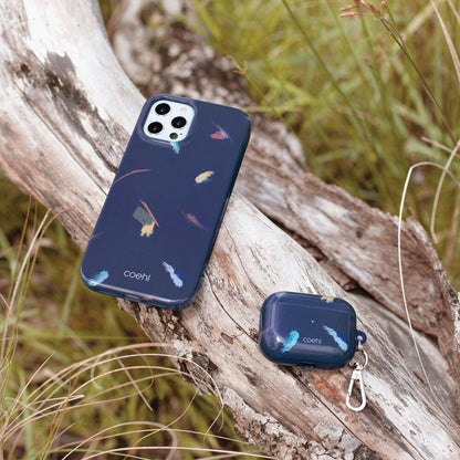 Apple Airpods Pro Kılıf Fırça Boya Desenli Coehl Reverie Kapak Mavi