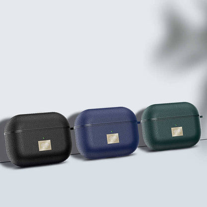 Apple Airpods Pro 2 Kılıf Deri Görünümlü Askı Aparatlı Wlons Kılıf Lacivert