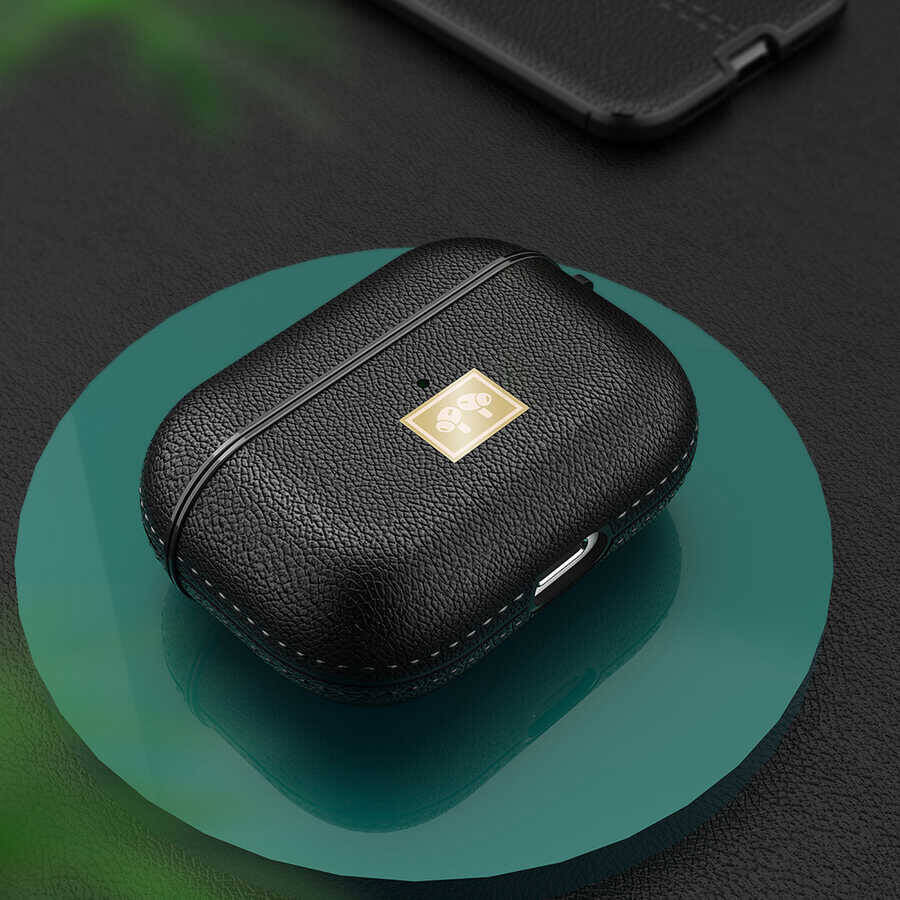 Apple Airpods Pro 2 Kılıf Deri Görünümlü Askı Aparatlı Wlons Kılıf Kırmızı