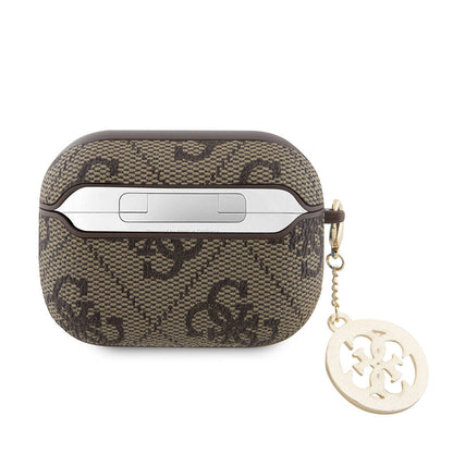 Apple Airpods Pro 2 Kılıf Guess Orjinal Lisanslı 4G Desenli Taşlı 4G Süs Zincirli Kapak Pembe