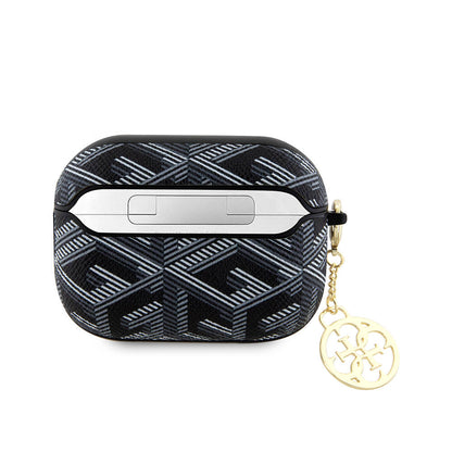 Apple Airpods Pro 2 Kılıf Guess Orjinal Lisanslı G Cube Desenli 4G Süs Zincirli Kapak Kahverengi