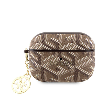 Apple Airpods Pro 2 Kılıf Guess Orjinal Lisanslı G Cube Desenli 4G Süs Zincirli Kapak Pembe