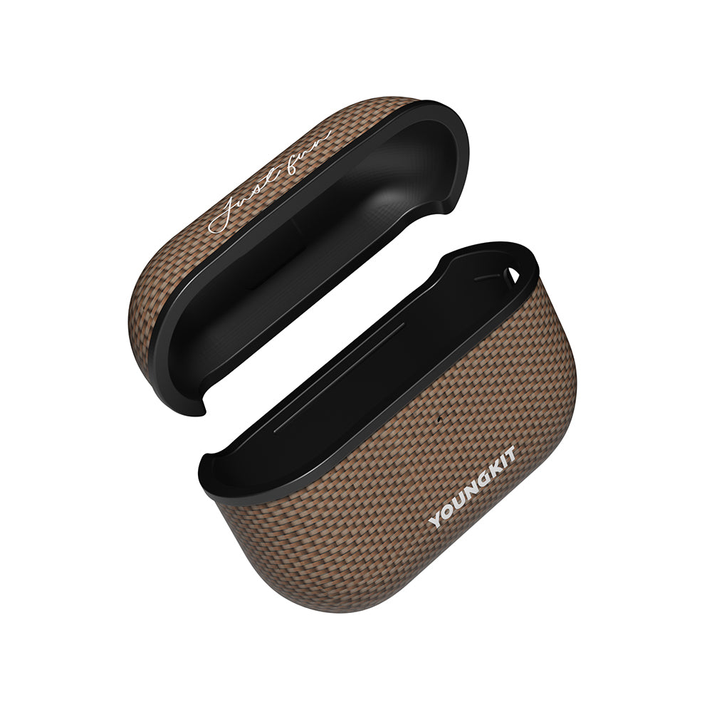 Apple Airpods Pro 2 Kılıf M-safe Şarj Özellikli Aramid Fiber Youngkit 1500D Kevlar Extreme Wing Serisi Kapak Siyah