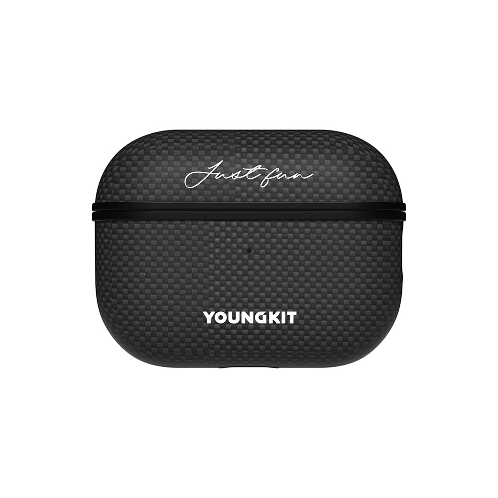 Apple Airpods Pro 2 Kılıf M-safe Şarj Özellikli Aramid Fiber Youngkit 1500D Kevlar Extreme Wing Serisi Kapak Siyah