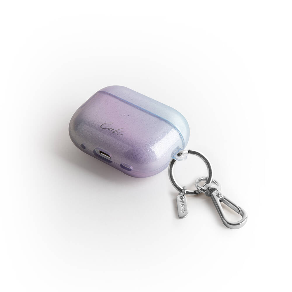 Apple Airpods Pro 2 Kılıf Parlayan Arka Yüzey Coehl Linear Kapak Mor