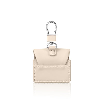 Apple Airpods Pro 2 Kılıf PU Deri Çanta Tasarımlı Taşlı Pynana Sugar Cube Serisi Kapak Bej