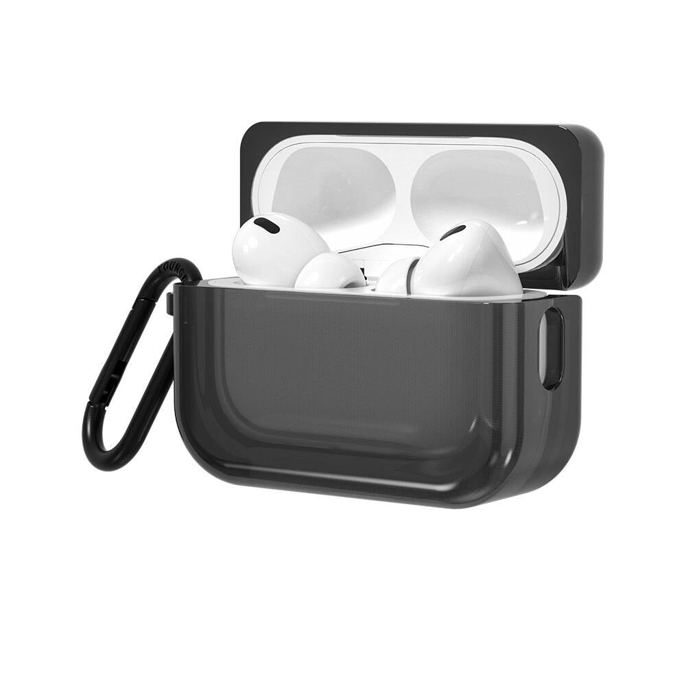 Apple Airpods Pro 2 Kılıf Saydam Jelly Tasarımlı Youngkit Candy Serisi Kılıf Siyah